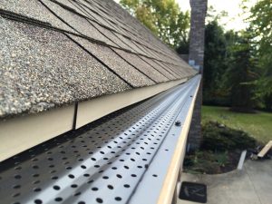 gutter rx perforated aluminum gutter guard installed on 5 inch gutters