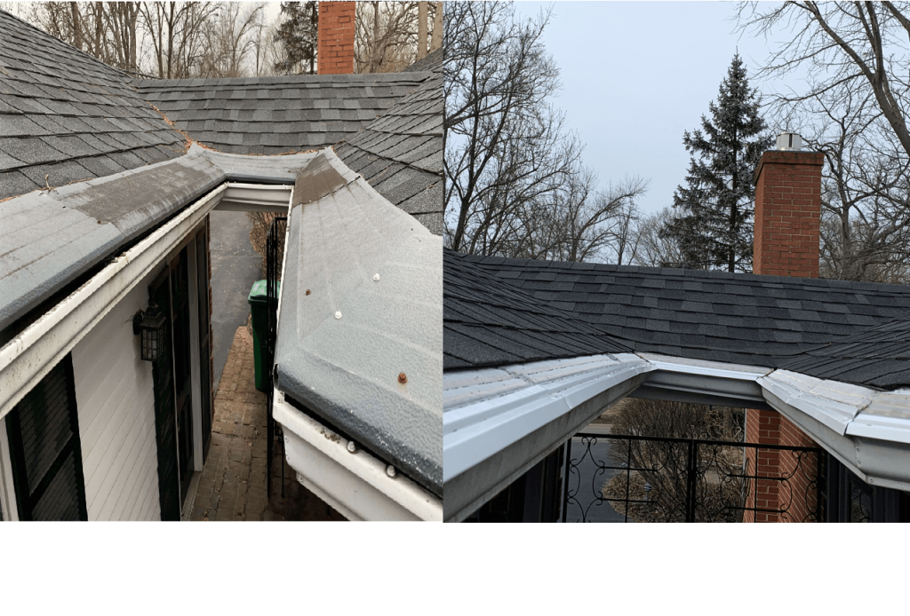 Before and After Installation of MasterShield Gutter Guards