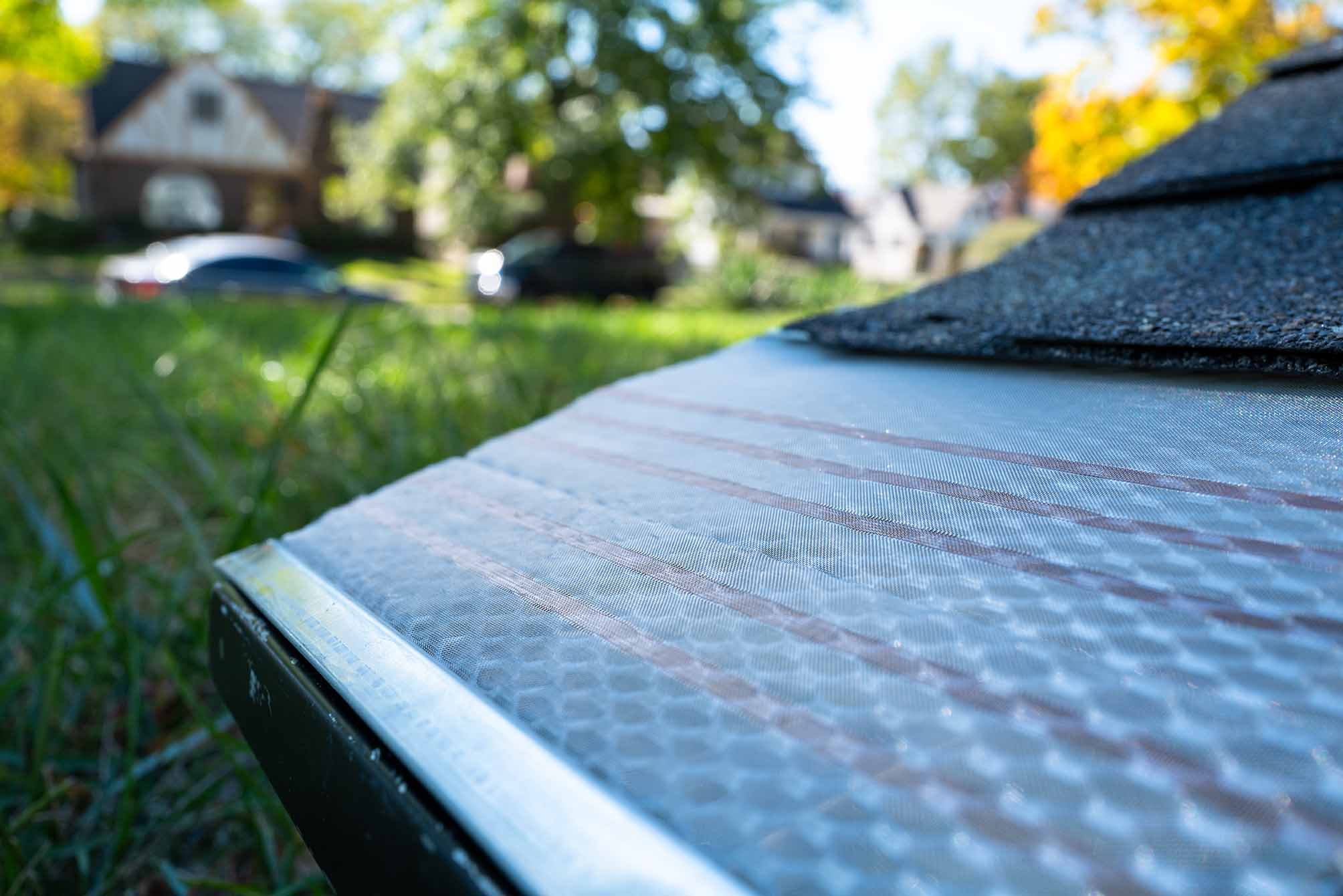 klean gutter micro mesh gutter guard installed on a 6" gutter